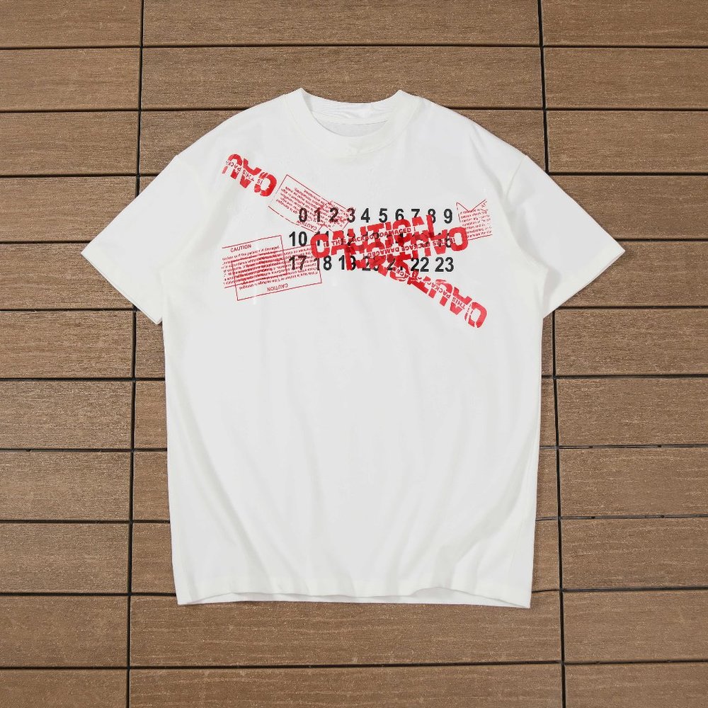 Maison Margiela Caution Tape Print T-Shirt - Authentic, Stylish, Unique Design
